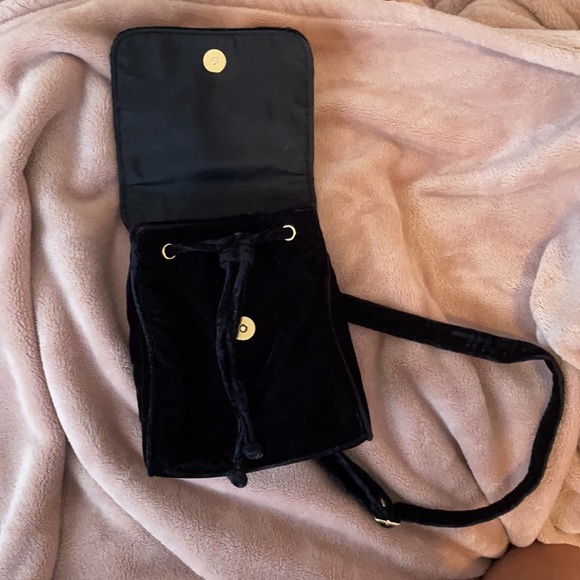 Mini black Velvet backpack - Picture 2 of 4